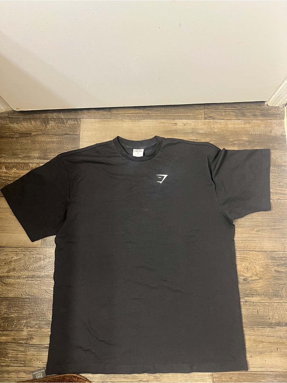 Gymshark Black Short-Sleeve Crewneck T-Shirt with Chest Logo